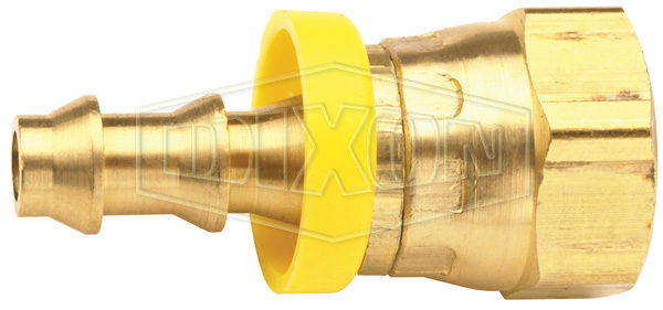 Female NPSM Swivel x Push-on Hose Barb Ball Seat